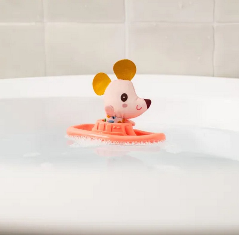 Gioco galleggiante da bagno per bambini a forma di topo su barchetta, adatto dai 6 mesi in su